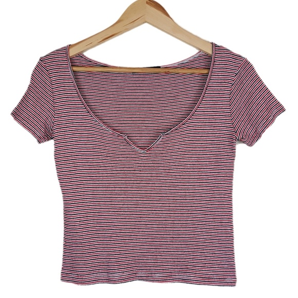 Brandy Melville Tops - Brandy Melville  Crop Top | Red White & Black